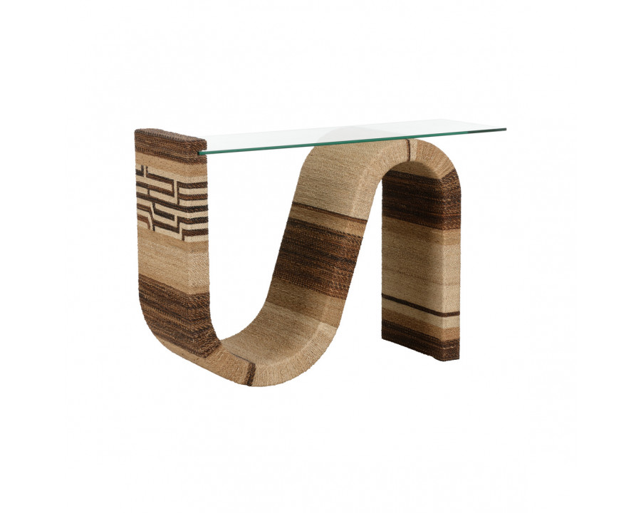 Wildwood - Calusa Curve Console Table in Brown/Clear/Plain