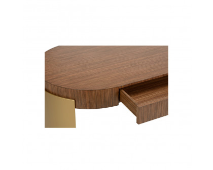 Wildwood - Zebrano Desk in Zebrano Veneer/Antique Brass