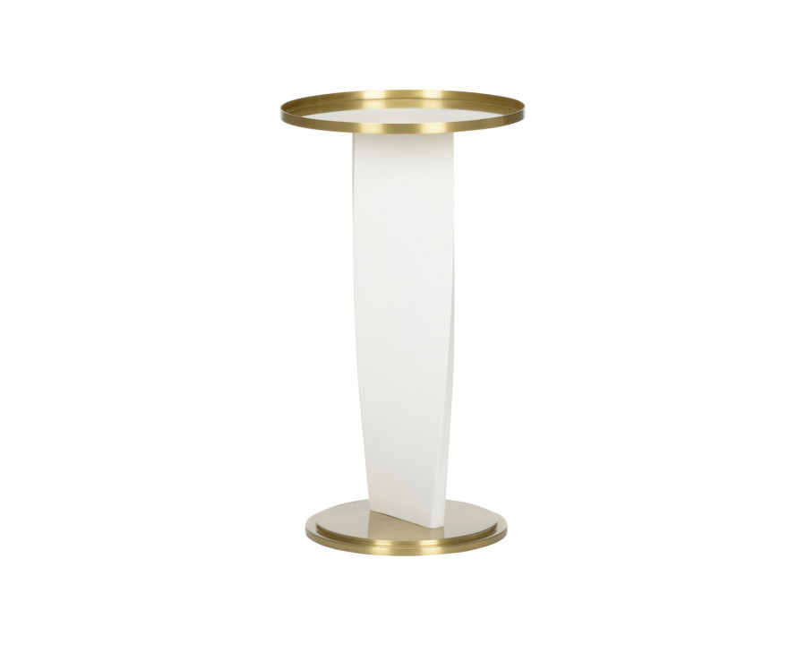 Wildwood - Elin Drinks Table in Matte White/Brass