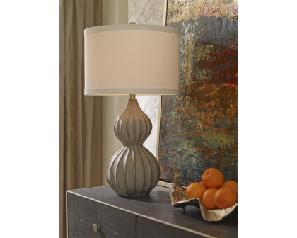 Wildwood - Delphine Lamp in Natural Concrete/Gold Leaf, Composite