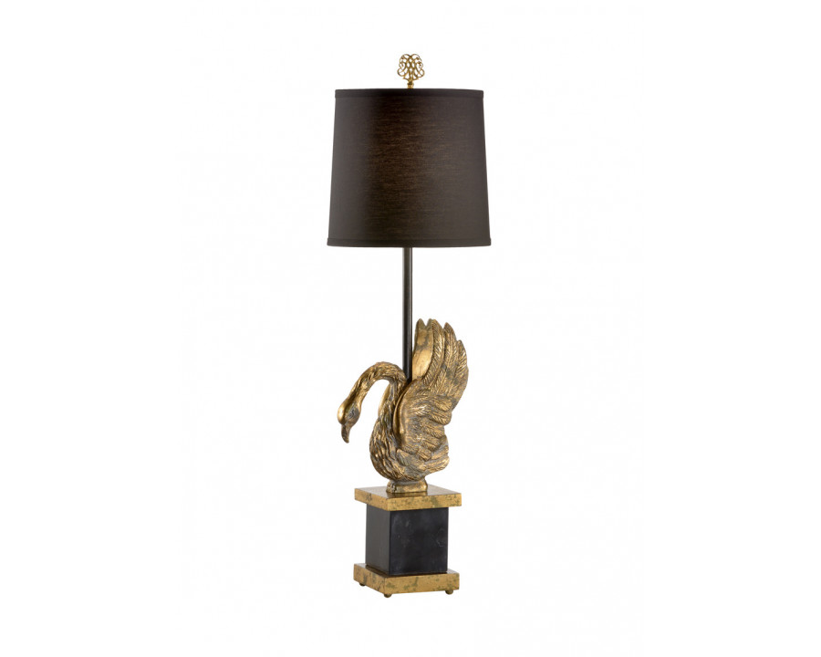 Wildwood - Swan Lake Lamp in Aged Gold Leaf, Composite