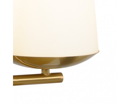 Wildwood - Geminate Lamp in Antique Brass/Matte White, Medium