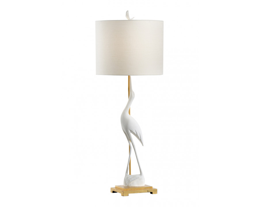 Wildwood Crane Left Facing Lamp - Matte White, Composite