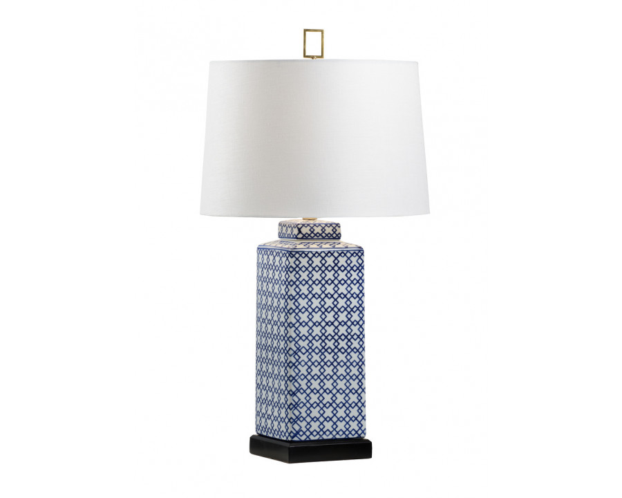 Wildwood - Mamie Lamp in Blue/White Glaze