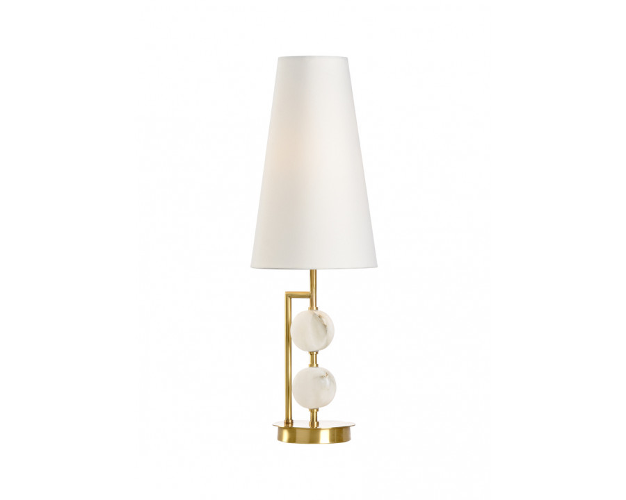 Wildwood - Compton Lamp in Natural White/Antique Brass, Large