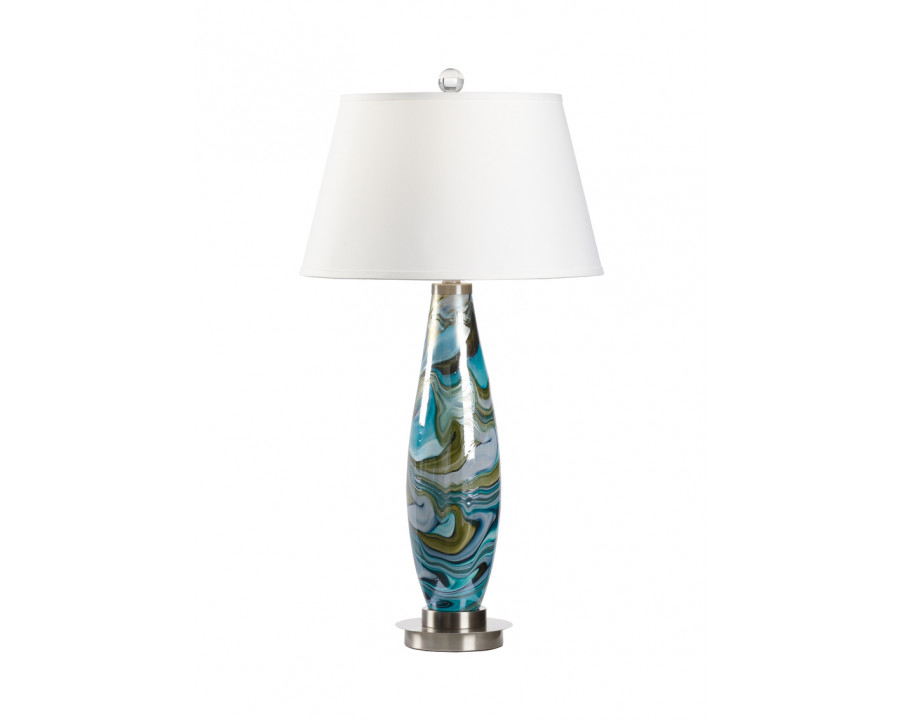 Wildwood - Flora Lamp in Multi Blue/Green, Glass