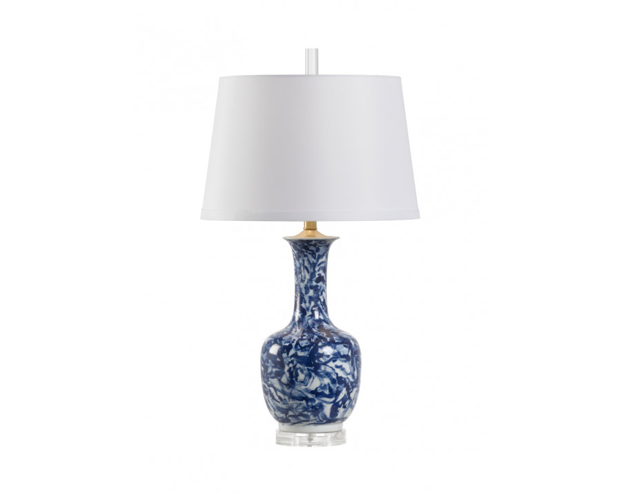 Wildwood - Belle Lamp in Blue/White Glaze, Ceramic/Porcelain