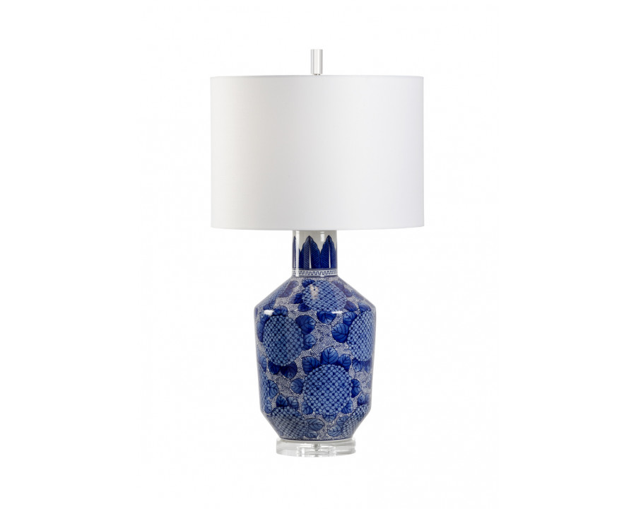 Wildwood - Nicolette Lamp in Blue/Whtie Glaze, Porcleian