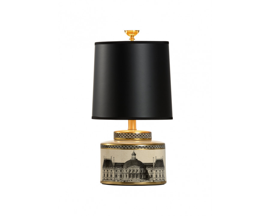 Wildwood - Architectural Stroll Lamp in Cream/Black/Gold, Small