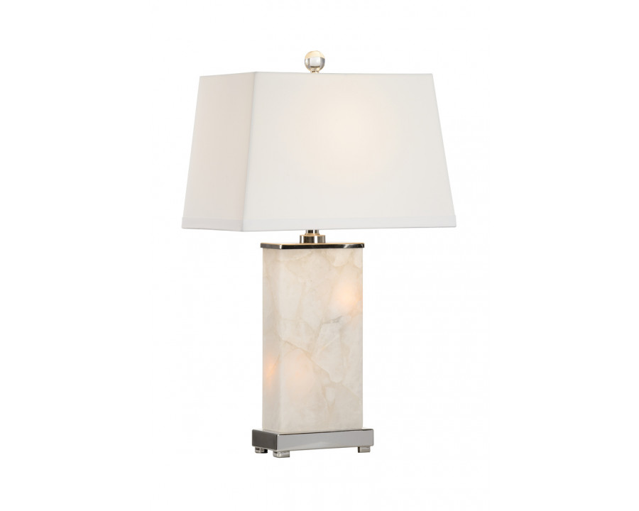 Wildwood - Allen Alabaster Table Lamp in Natural White/Polished Nickel, Medium