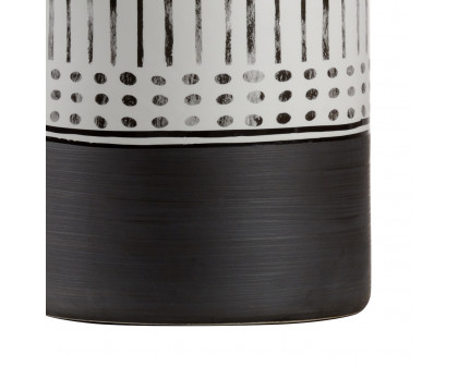 Wildwood - San Antonio Lamp in Black/White Glaze, Large