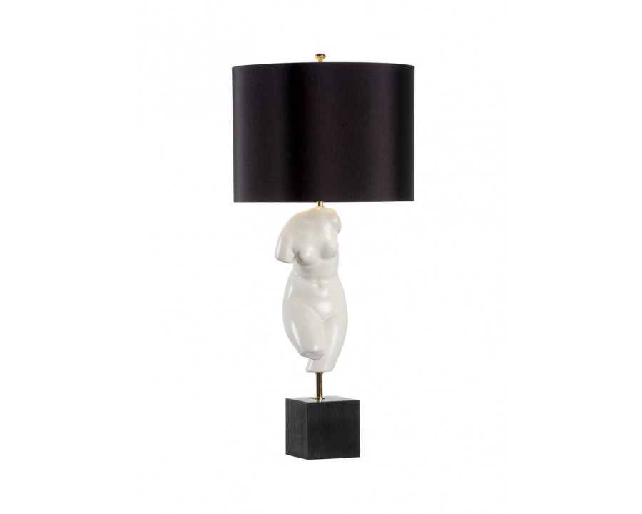 Wildwood - Peitho Lamp in White Glaze, Ceramic/Porcelain