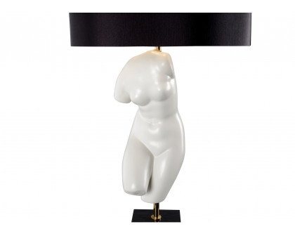 Wildwood - Peitho Lamp in White Glaze, Ceramic/Porcelain