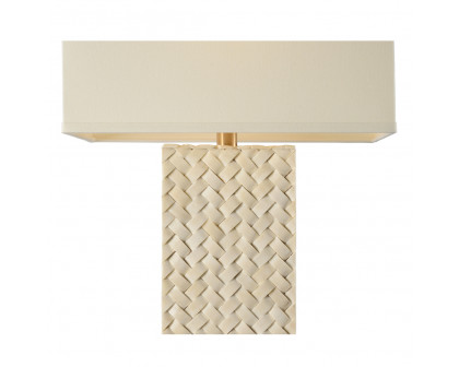 Wildwood - Hanson Herringbone Stone Lamp in Natural White