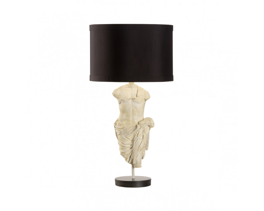 Wildwood - Roman Emperor Statue Lamp in Antique Stone, Composite