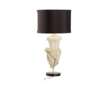 Wildwood - Roman Emperor Statue Lamp in Antique Stone, Composite