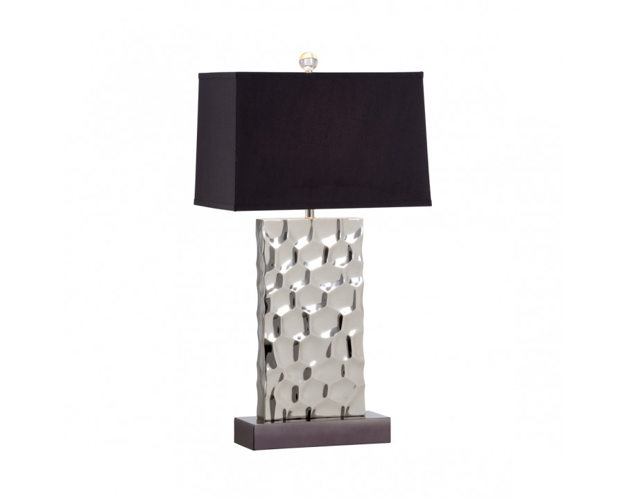 Whiteline Hammered Honeycomb Lamp in Polished Nickel