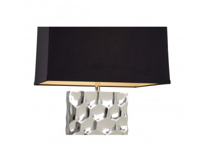 Whiteline Hammered Honeycomb Lamp in Polished Nickel