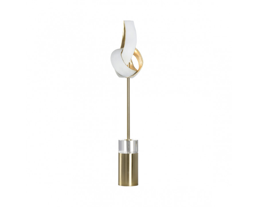 Wildwood - Twister Tear Lamp in White/Gold Plaster, Resin