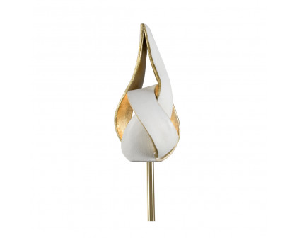 Wildwood - Twister Tear Lamp in White/Gold Plaster, Resin