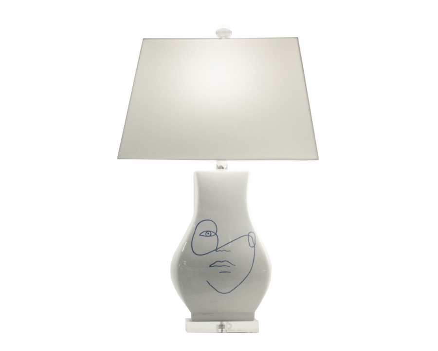 Wildwood - Abstract Portrait II Lamp in White Glaze, Ceramic/Porcelain