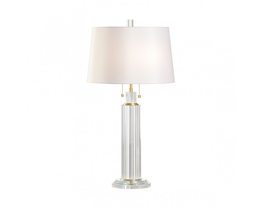 Wildwood - Catania Lamp in Clear/Antique Brass, Crystal