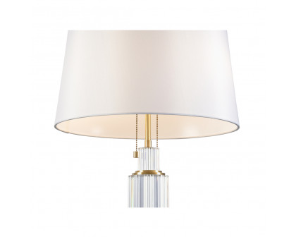 Wildwood - Catania Lamp in Clear/Antique Brass, Crystal