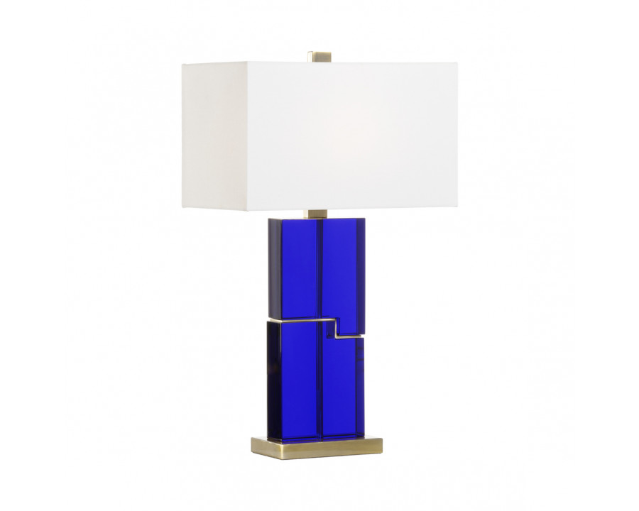 Wildwood - City Calm Lamp in Blue/Antique, Crystal/Brass