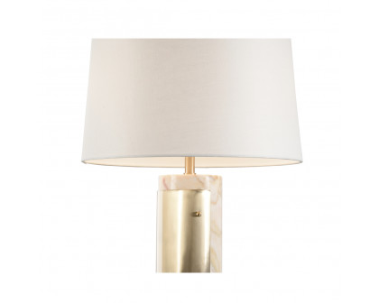 Wildwood - Matera Lamp in Natural Calacatta Gold/Coffee Bronze, Marble