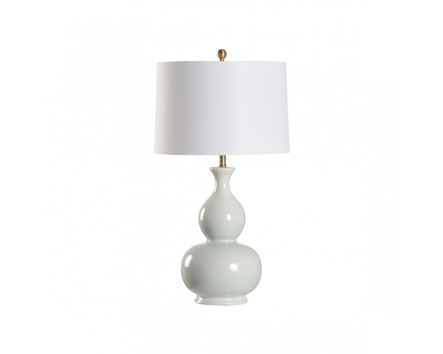 Wildwood - Waterspout Lamp in Crisp Blue Glaze, Ceramic/Porcelain