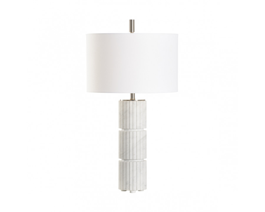 Wildwood - Cyrus Lamp in Natural White/Polished Nickel, Marble