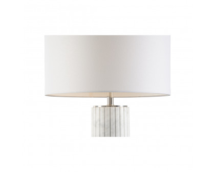 Wildwood - Cyrus Lamp in Natural White/Polished Nickel, Marble