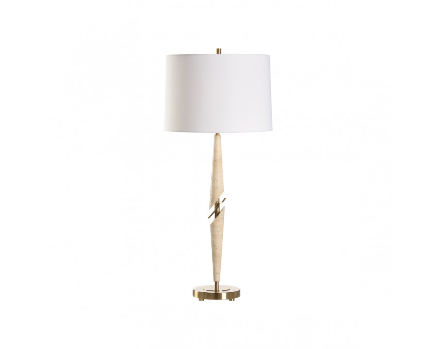 Wildwood - Harwich Lamp in Natural White/Coffee Bronze, Travertine