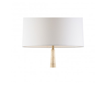 Wildwood - Harwich Lamp in Natural White/Coffee Bronze, Travertine