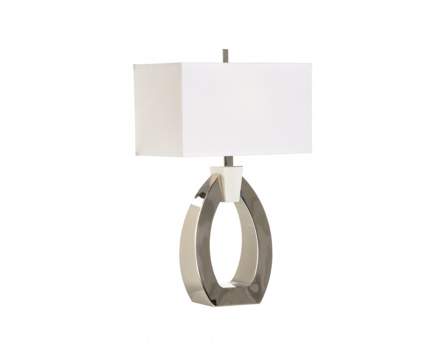 Wildwood - Chatham Lamp in Polished Nickel/Crystal White, Metal