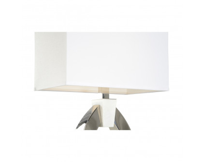 Wildwood - Chatham Lamp in Polished Nickel/Crystal White, Metal