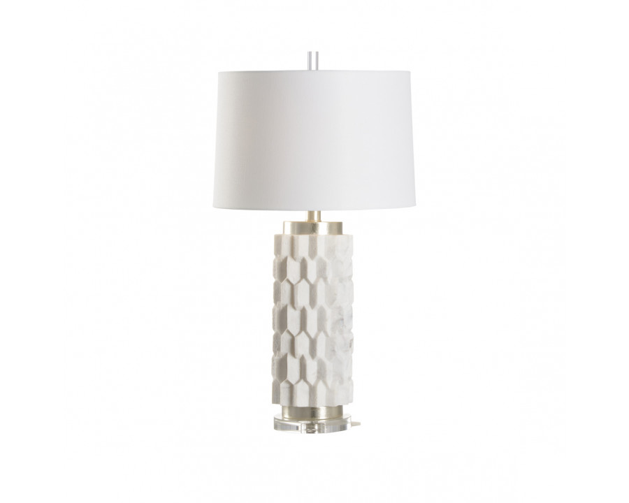 Wildwood - Breton Lamp in Granite White/Silver Leaf, Composite