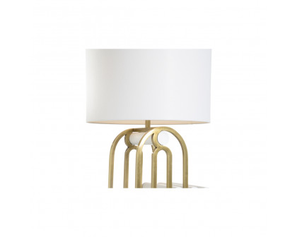 Wildwood - Cinzia Lamp in Antique Brass/Matte White, Metal