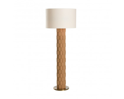 Wildwood - Loire Floor Lamp in Natural/Antique Brass, Cork