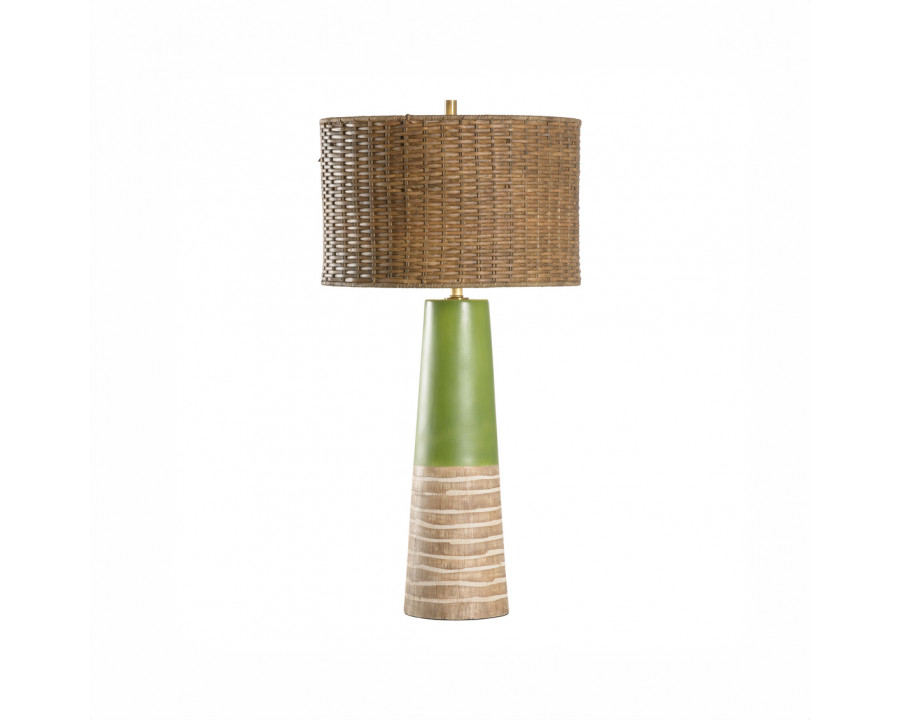 Wildwood Manila Palm Lamp - Green/Brown Glaze