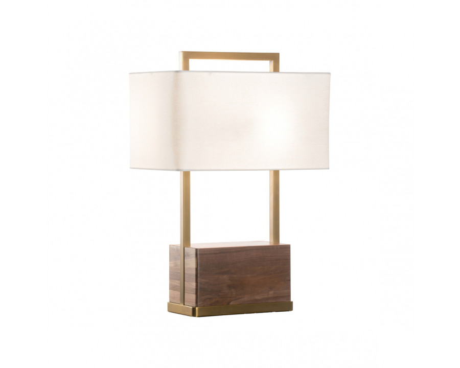 Wildwood - Hayes Table Lamp in Walnut/Antique Brass