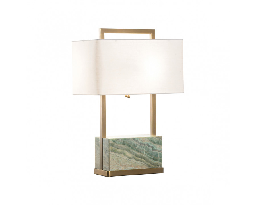 Wildwood - Paris Table Lamp in Natural Green/Antique Brass