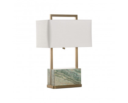 Wildwood - Paris Table Lamp in Natural Green/Antique Brass