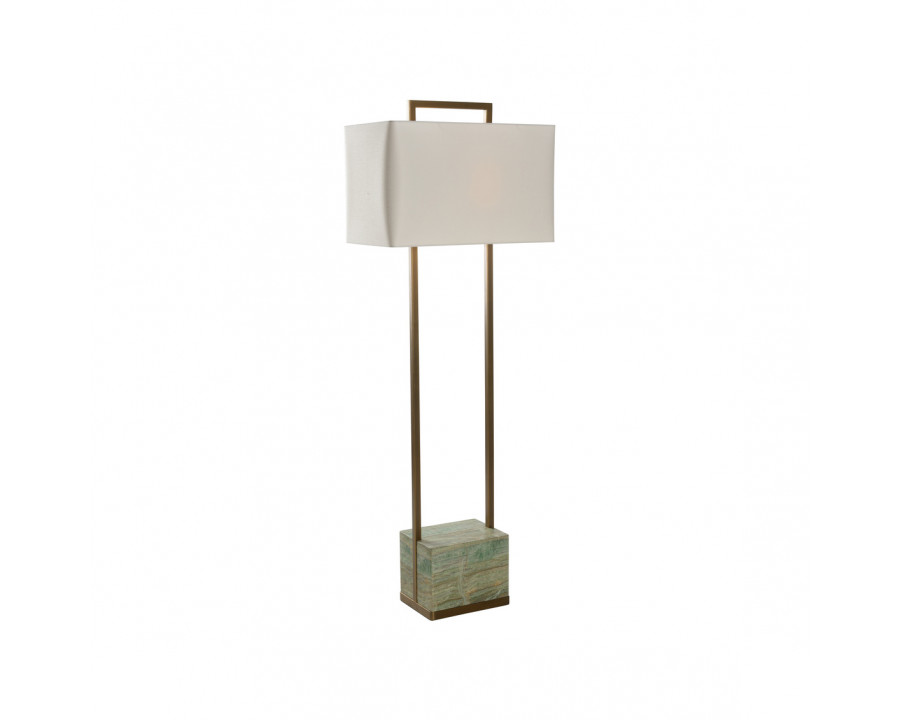 Wildwood - Paris Floor Lamp in Natural Green/Antique Brass