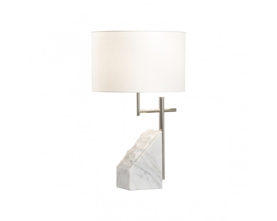 Wildwood - Stone Table Lamp in Natural White/Polished Nickel