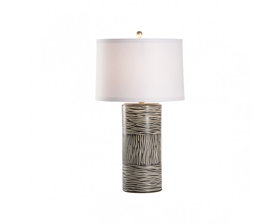 Wildwood - Paglia Lamp in Brown/White Glaze