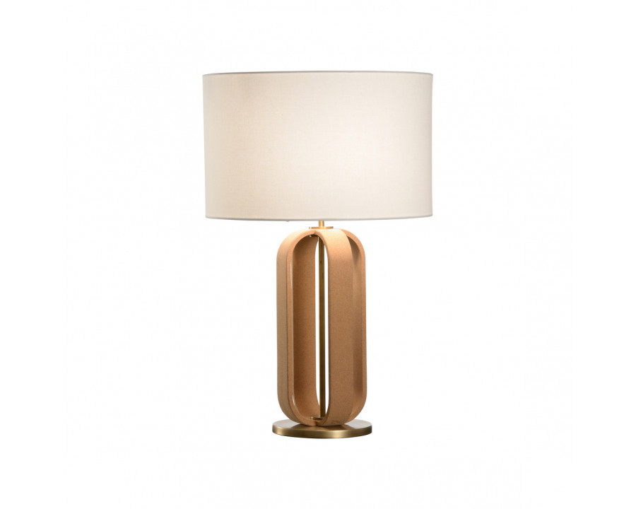 Wildwood - Ovalay Cork Table Lamp in Natural/Antique Brass