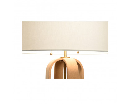 Wildwood - Ovalay Cork Table Lamp in Natural/Antique Brass