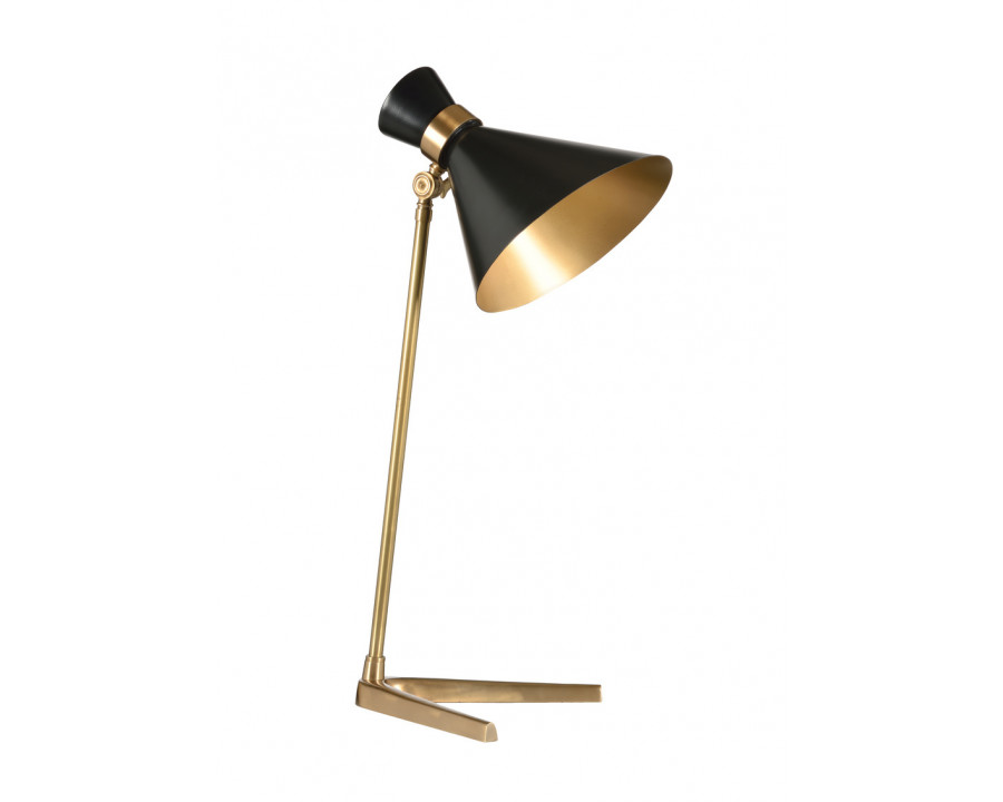 Wildwood - Right Angle Lamp in Antique Brass/Black, Metal