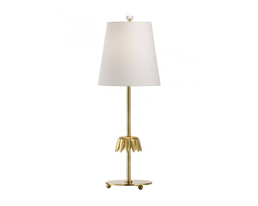 Whiteline Gable Lamp in Antique Brass